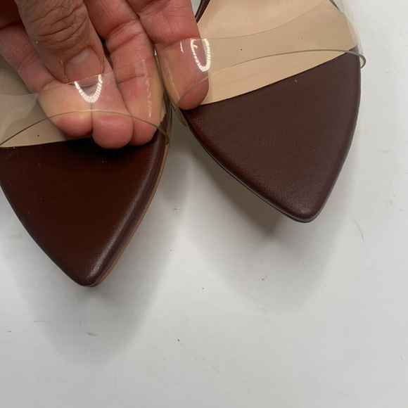 FEMME Los Angeles Brown Heels with Clear Strap - Picture 3 of 11